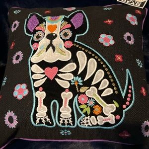 Day of the Dead Sugar Skull French Bulldog Pillow